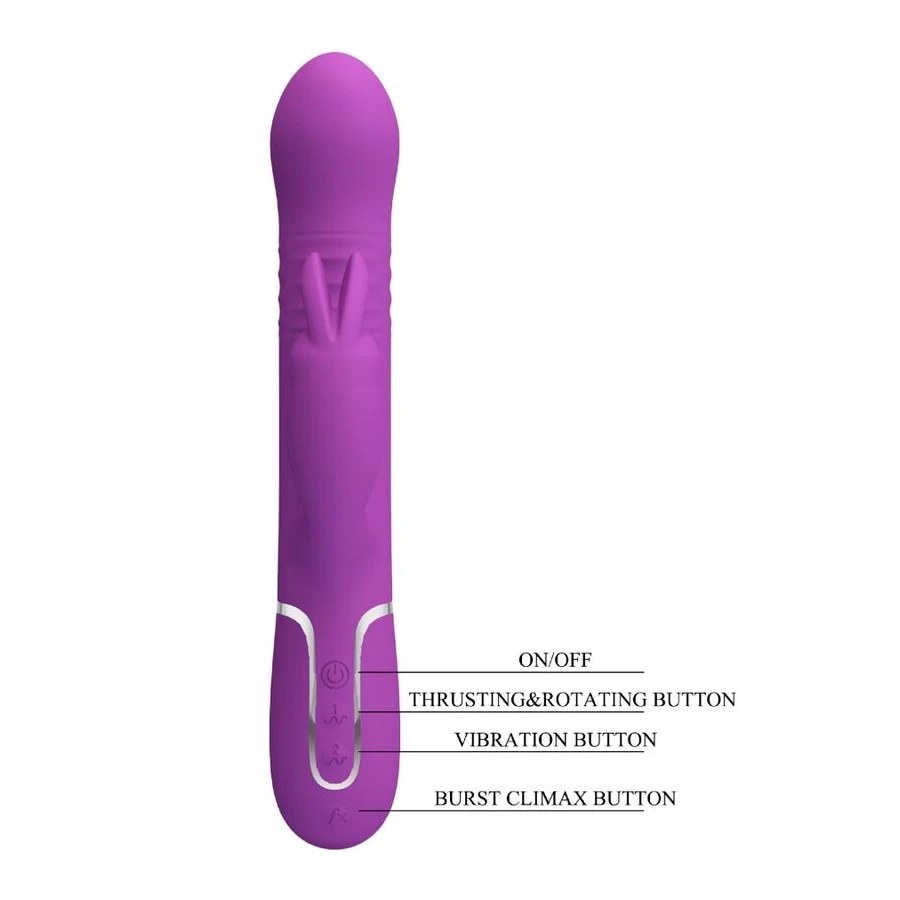 PRETTY LOVE - COALE 4 IN 1 MULTIFUNCTION RABBIT VIBRATOR  PURPLE